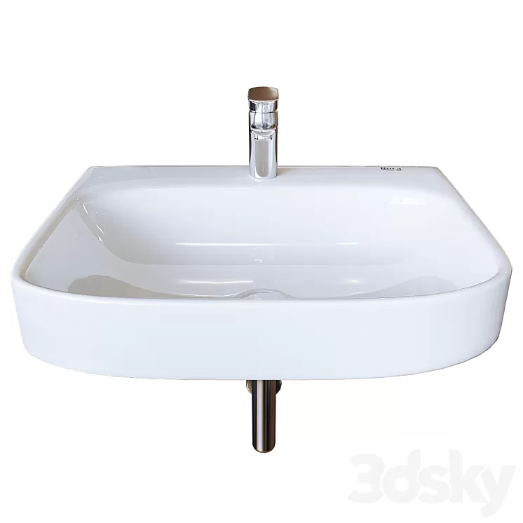 Washbasin Roca Debba 60×48 cm wall-hung 32799400Y 3D Model Washbasin Roca Debba 60×48 cm wall-hung 32799400Y 3D Model