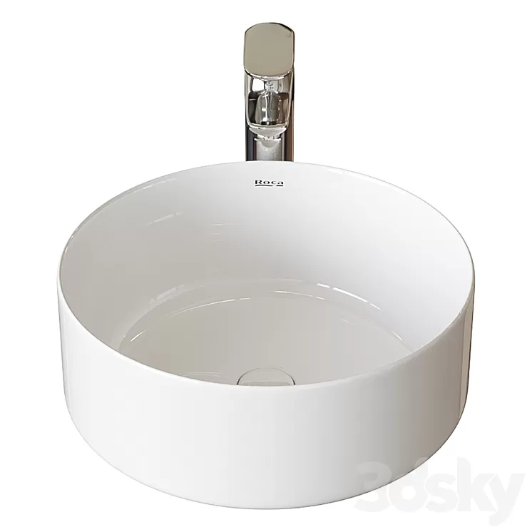 Washbasin Roca Inspira Round 37×37 cm surface mounted 327523000 3D Model Washbasin Roca Inspira Round 37×37 cm surface mounted 327523000 3D Model
