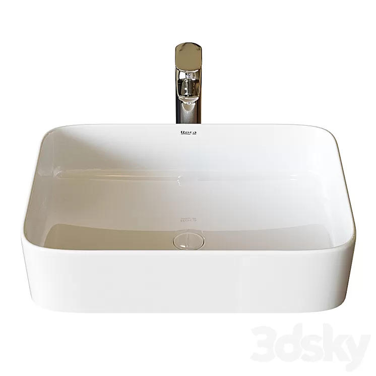 Washbasin Roca Inspira Square 37×50 cm surface mounted 327530000 3D Model Washbasin Roca Inspira Square 37×50 cm surface mounted 327530000 3D Model