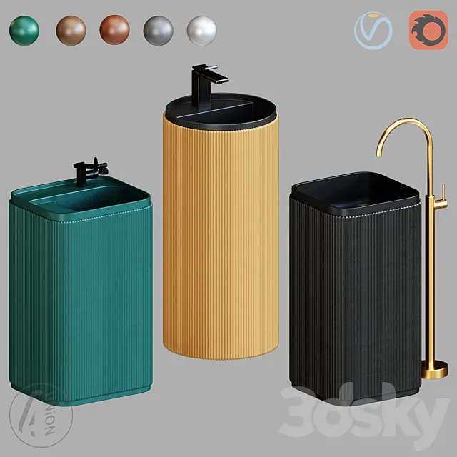 Washbasin RUST A WB-0041_B WB-0042_C WB-0043 4Union.ru 3D Model Washbasin RUST A WB-0041_B WB-0042_C WB-0043 4Union.ru 3D Model