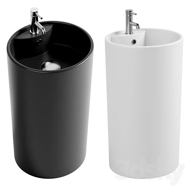 Washbasin SantiLine SL-4003MB matt black 3D Model Washbasin SantiLine SL-4003MB matt black 3D Model