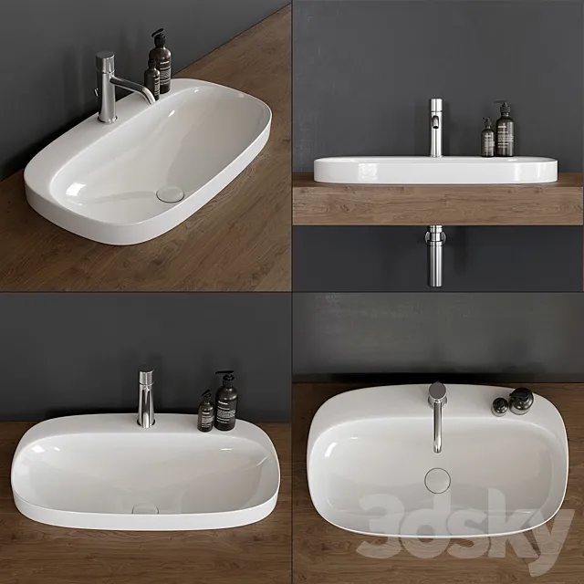 Washbasin Scarabeo Ceramiche Moon 5512 3DModel Washbasin Scarabeo Ceramiche Moon 5512 3DModel