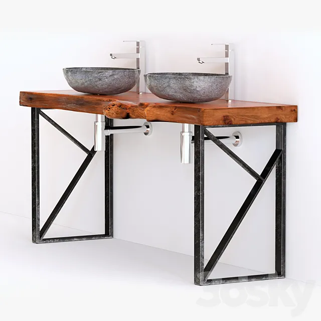 washbasin solid wood 3DModel washbasin solid wood 3DModel