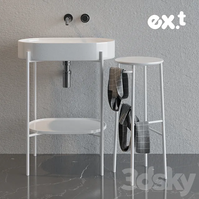 Washbasin STAND Ex.t 3DModel Washbasin STAND Ex.t 3DModel