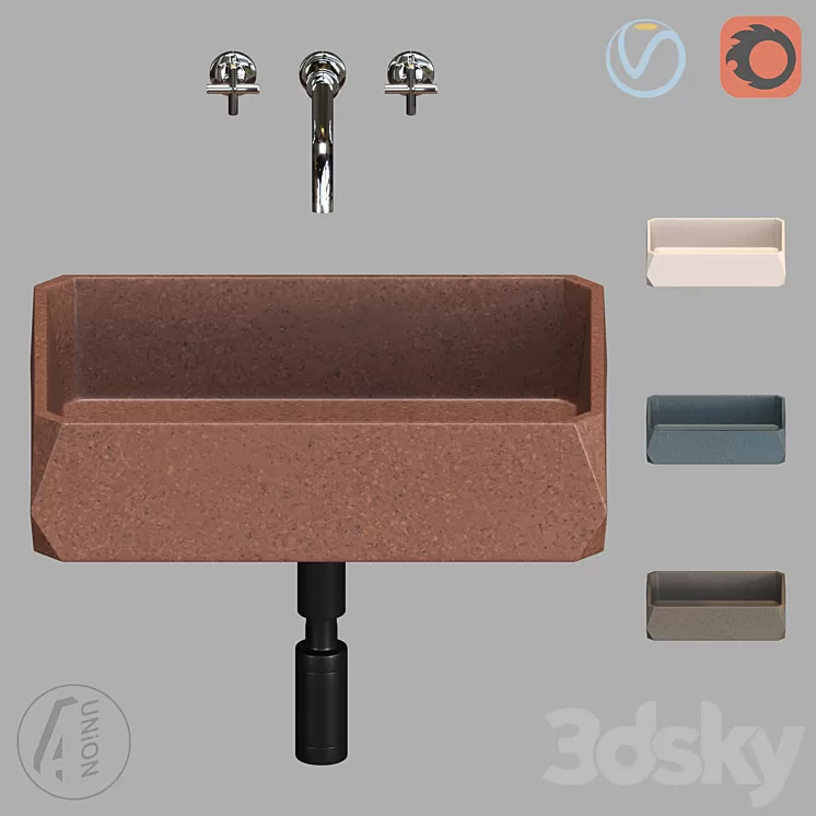 Washbasin Terazzo F 3D Model Washbasin Terazzo F 3D Model