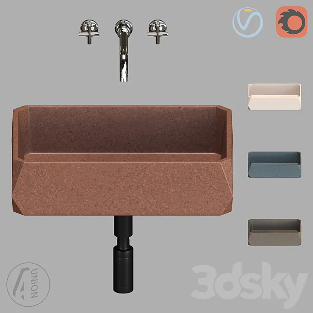 Washbasin Terazzo F 3DModel Washbasin Terazzo F 3DModel