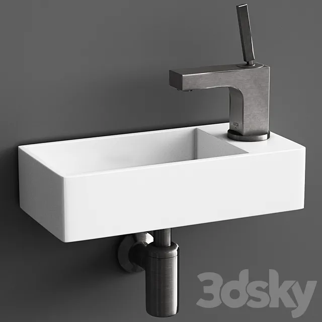 washbasin WeltWasser Aisbach & faucet Hansgrohe Axor Citterio 3D Model washbasin WeltWasser Aisbach & faucet Hansgrohe Axor Citterio 3D Model