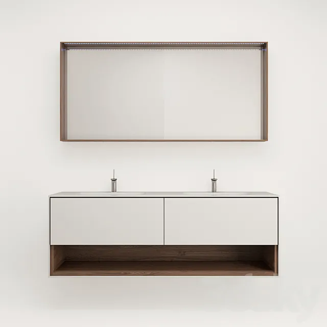 Washbasin with mirror Oasis Frame 3DModel Washbasin with mirror Oasis Frame 3DModel
