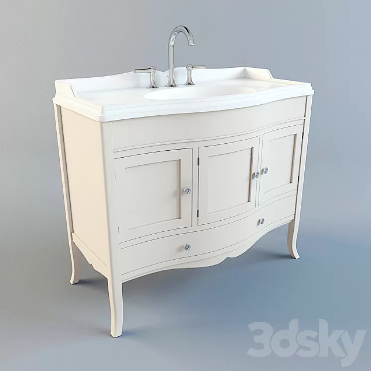 Washbasin with pedestal from SIMAS 3D Model Washbasin with pedestal from SIMAS 3D Model