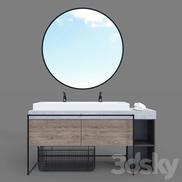 Washbasin with washbasin 3D Model Washbasin with washbasin 3D Model