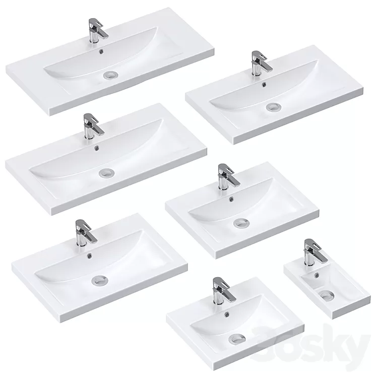 Washbasins Cersanit COMO 3D Model Washbasins Cersanit COMO 3D Model