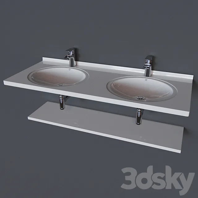 Washbasins Color-Style Prima 140 3D Model Washbasins Color-Style Prima 140 3D Model