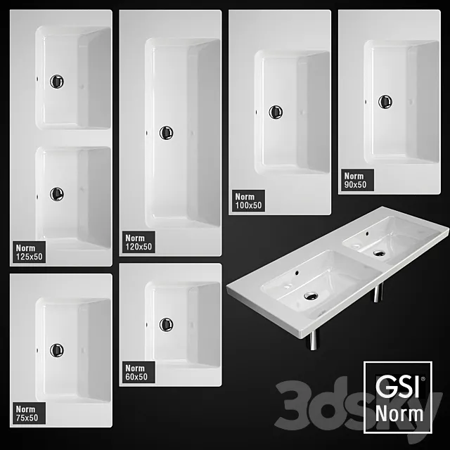 Washbasins GSI Normal 3DModel Washbasins GSI Normal 3DModel