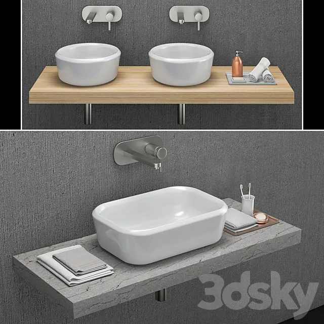 Washbasins Hatria | Pencil 3DModel Washbasins Hatria | Pencil 3DModel