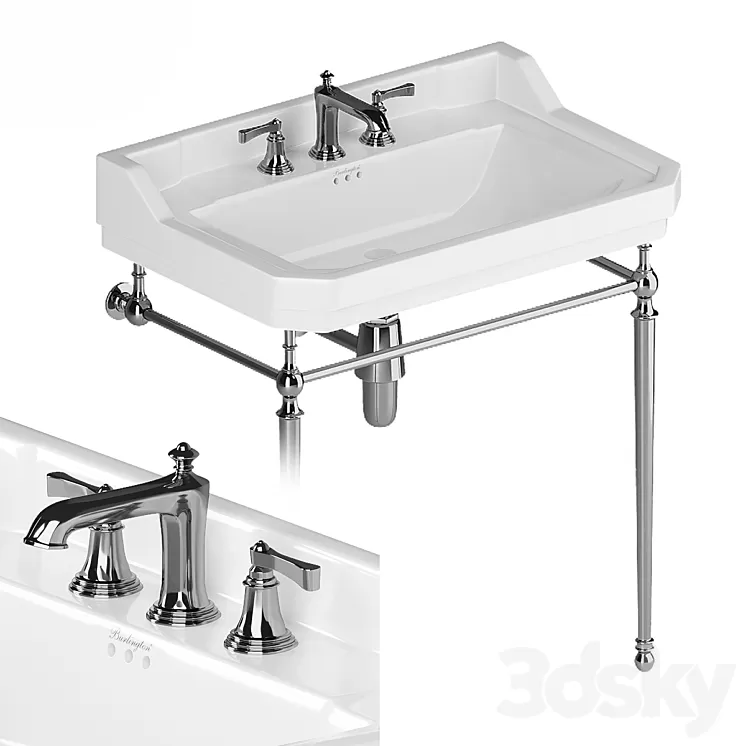 Washbowl Burlington Edwardian 3D Model Washbowl Burlington Edwardian 3D Model