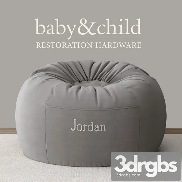 washed velvet bean bag cover 3D Model Download