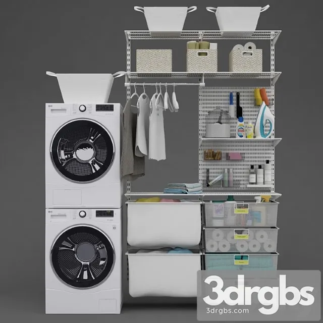 Washer And Dryer Lg And Laundry 3D Model Download