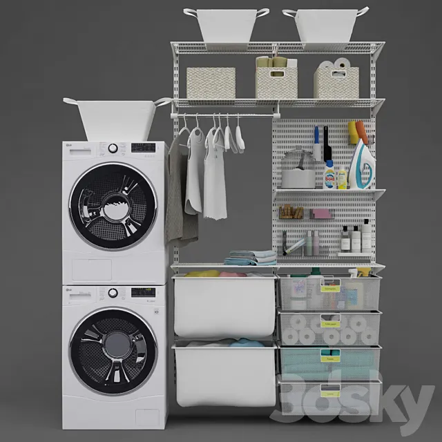 Washing and drying machine LG I Laundry 3DModel