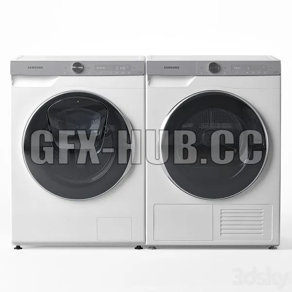 Washing Machine and Dryer Samsung 3D Model