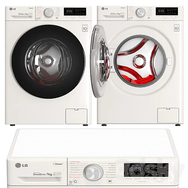 Washing machine LG F2V5HS0W 3D Model
