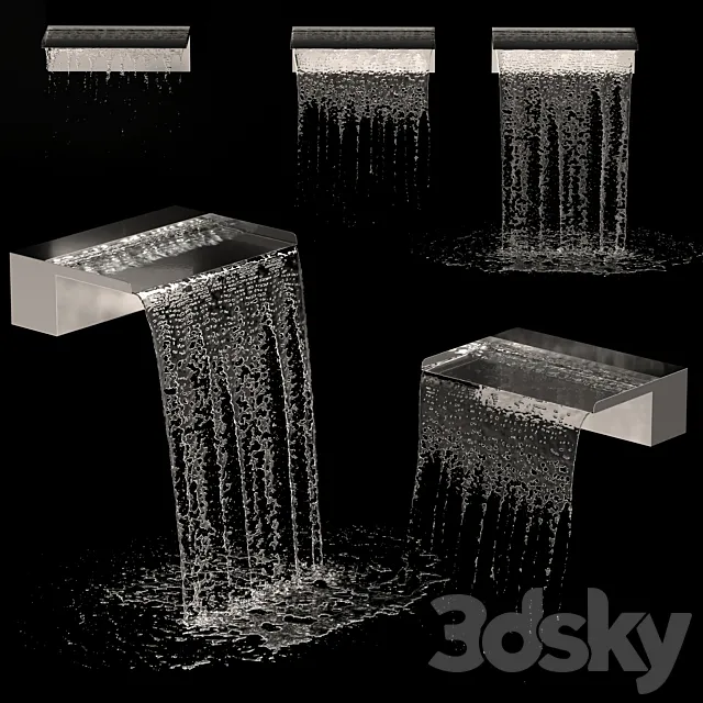 Wasserfall edelstahl 02 3DModel
