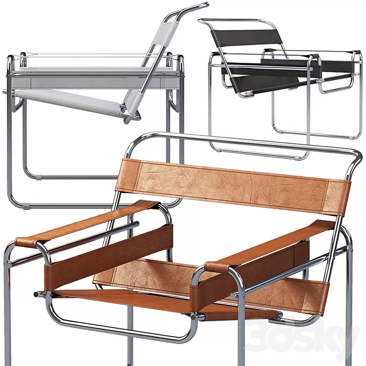 Wassily Chair by Marcel Breuer (4 colors) 3D Model