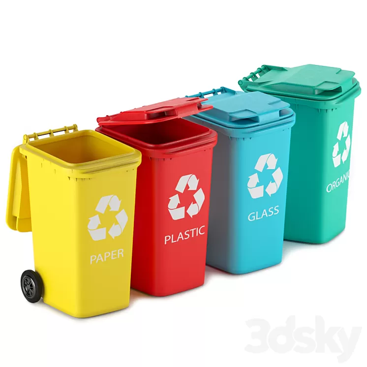 Waste bin 240 l 3D Model Waste bin 240 l 3D Model