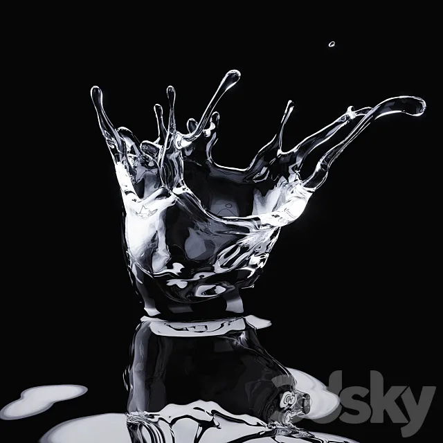 Water Drop Crown 001 3D Model