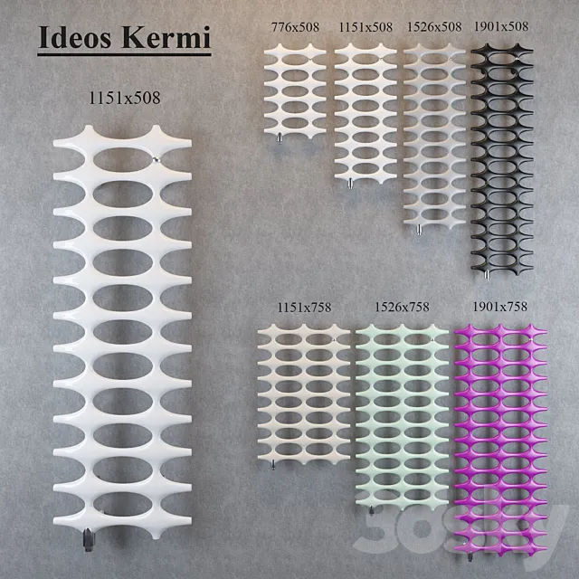 Water heated towel rail Ideos Kermi 3D Model