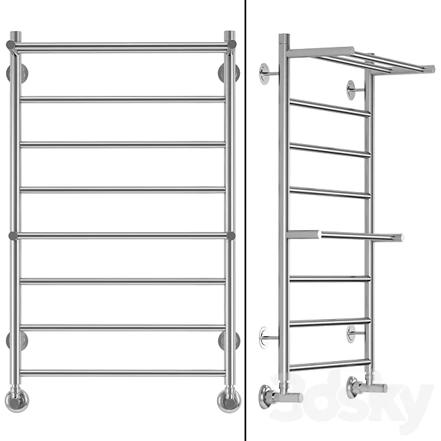 Water heated towel rail Terminus Ancona 80×55 (Ancona P8 500826) chrome 3D Model Water heated towel rail Terminus Ancona 80×55 (Ancona P8 500826) chrome 3D Model