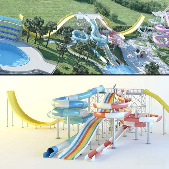 Water Slides 3D Model