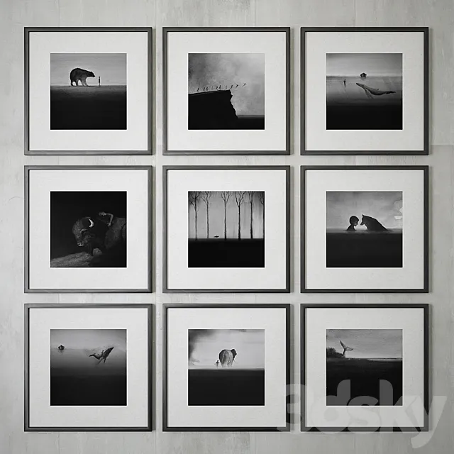 Watercolor paintings 3DModel Watercolor paintings 3DModel