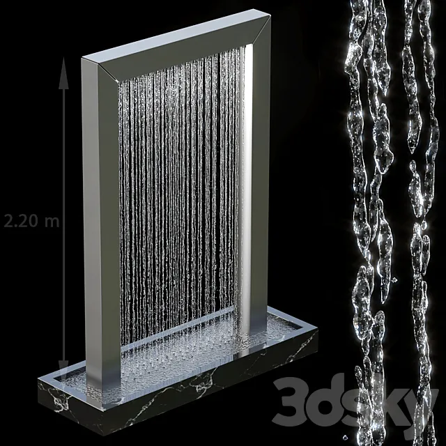 Waterfall fountains 004 3D Model Waterfall fountains 004 3D Model
