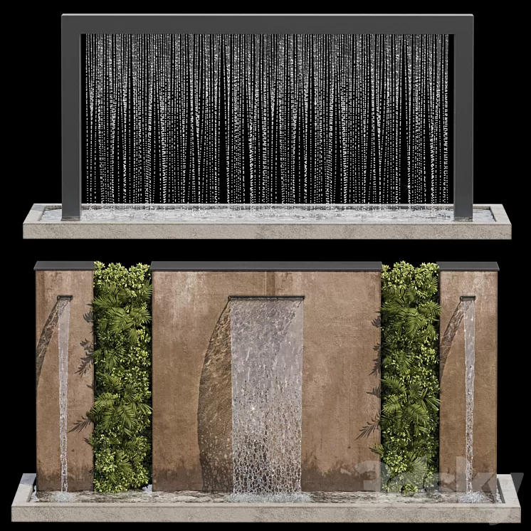 Waterfall fountains cascade 05 3D Model