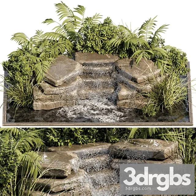 Waterfall fountains cascade 11 3D Model Download