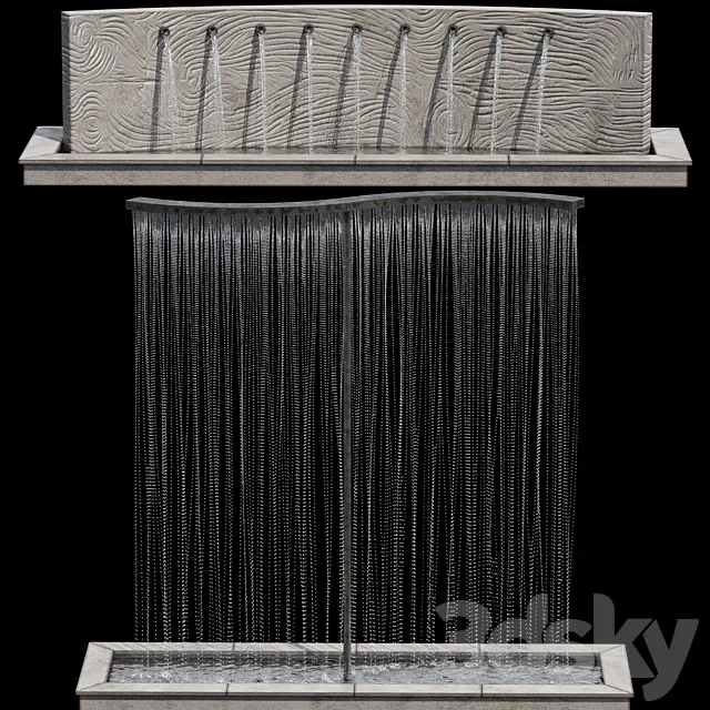 Waterfall fountains cascade 15 3DModel