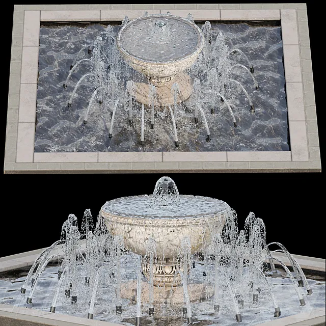 Waterfall fountains cascade 25 3D Model