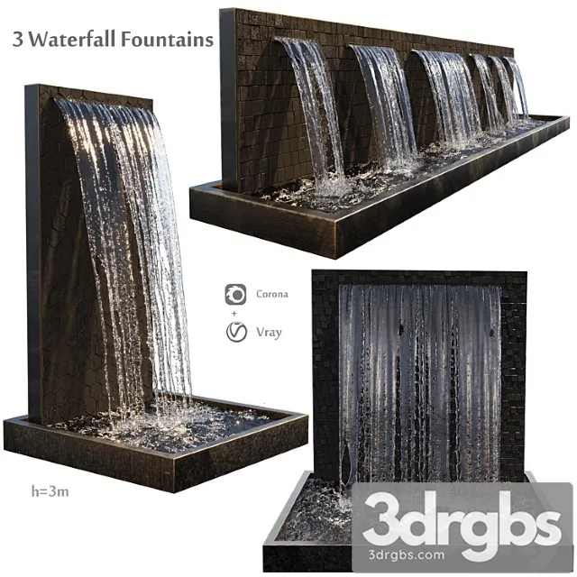 Waterfall Fountains Cascade 3D Model Download