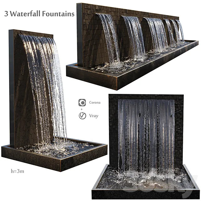 Waterfall fountains cascade 3DModel