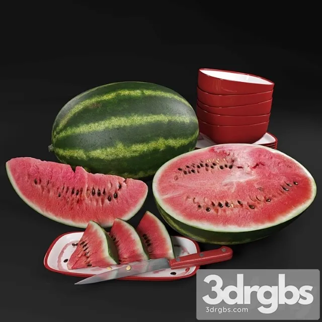 Watermelon set 3D Model Download