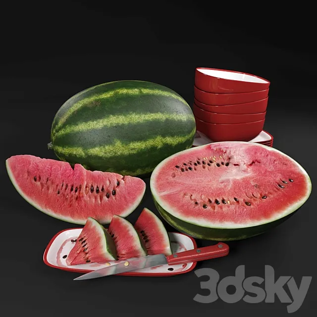 Watermelon set 3D Model