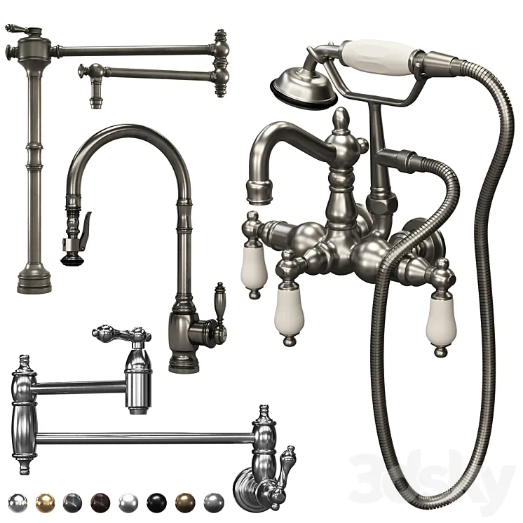 Waterstone and Kingston faucets_Vol 02 3D Model Free Download