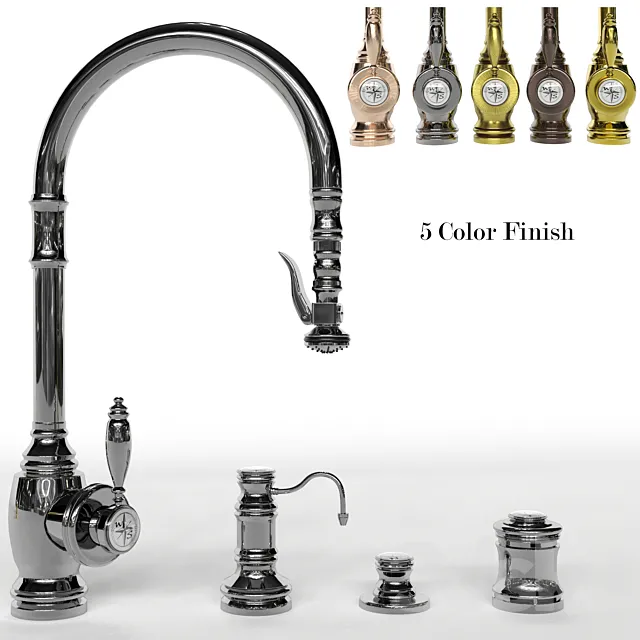 Waterstone Pull-Down Faucet 4PC. SUITE 3D Model