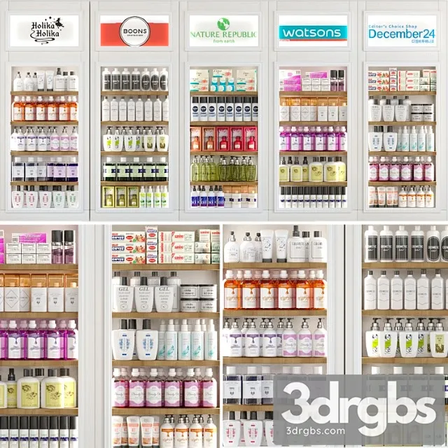 Watson. a set of cosmetics and care products. beauty salon and bathroom accessories 3D Model Download