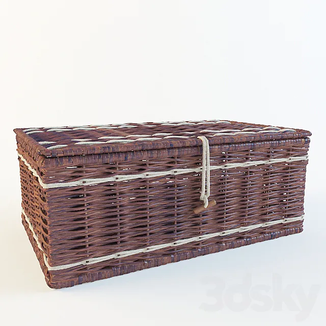 Wattled basket 3D Model Wattled basket 3D Model