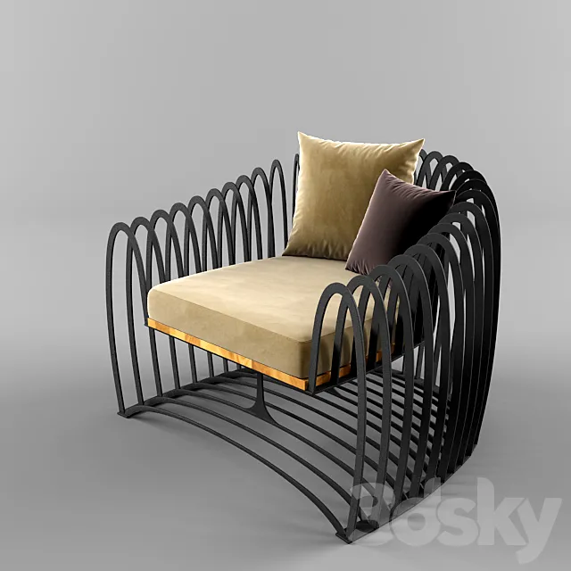 Wave armchair 3D Model