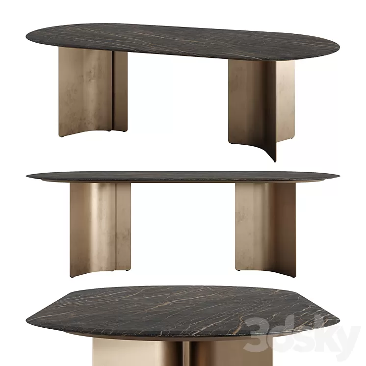 WAVE Oval Table by Marelli 3D Model Free Download