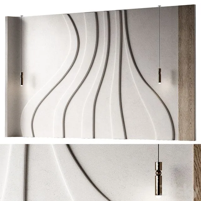 Wavy wall panels 4 3D Model