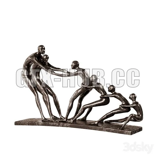 WAYFAIR Bronze Statuette War Human 3D Model