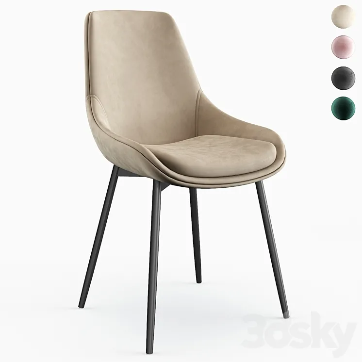 Wayfair Coen Velvet Side Chair by Gold Flamingo 3D Model Free Download
